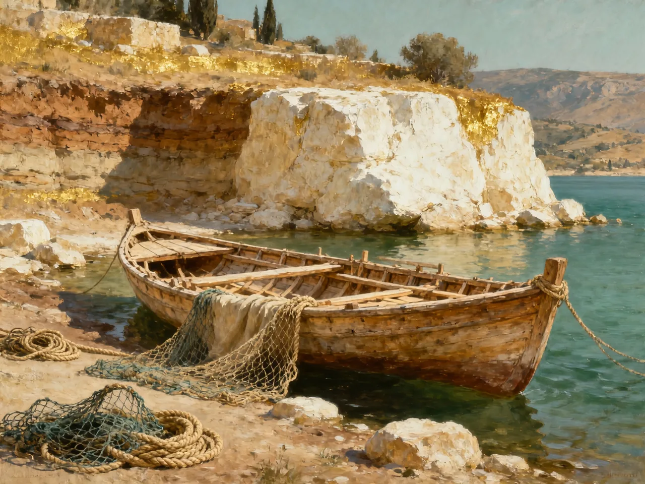 Map of the Sea of Galilee showing the evening crossing